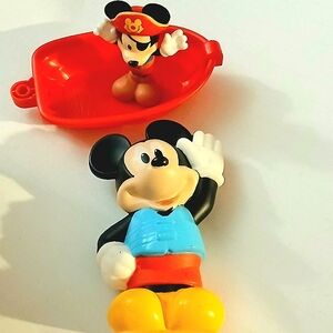 Disney Just Play Mickey Mouse Water Toys Lot Of 2 5in & 2.5in